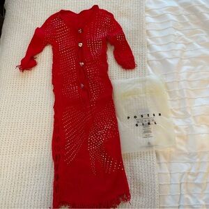 Poster girl rhinestone heartbreaker dress in red